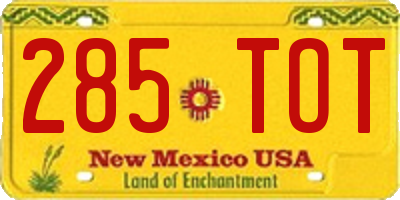 NM license plate 285TOT