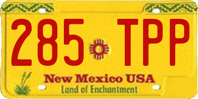 NM license plate 285TPP