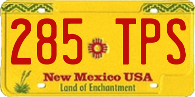 NM license plate 285TPS