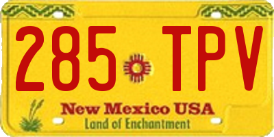 NM license plate 285TPV