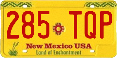 NM license plate 285TQP