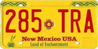 NM license plate 285TRA