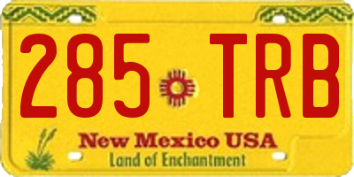 NM license plate 285TRB