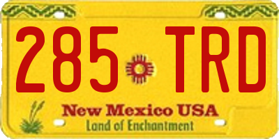 NM license plate 285TRD