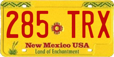 NM license plate 285TRX