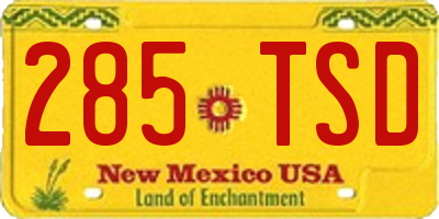 NM license plate 285TSD