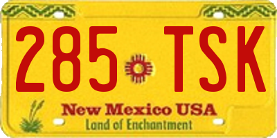 NM license plate 285TSK