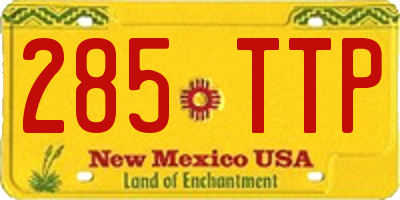 NM license plate 285TTP