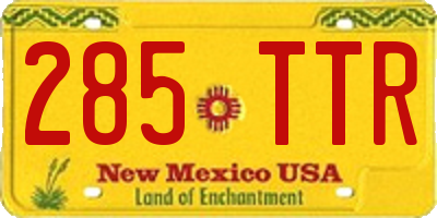 NM license plate 285TTR