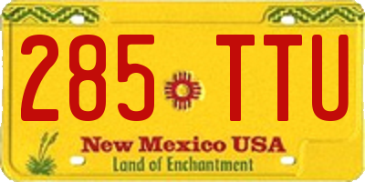 NM license plate 285TTU