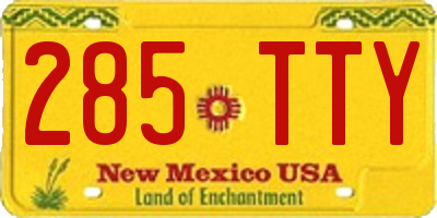 NM license plate 285TTY