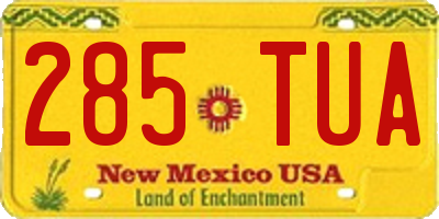 NM license plate 285TUA