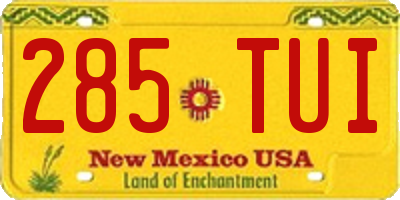 NM license plate 285TUI