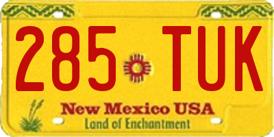 NM license plate 285TUK