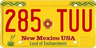 NM license plate 285TUU
