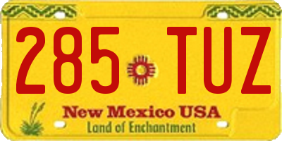 NM license plate 285TUZ