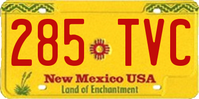 NM license plate 285TVC