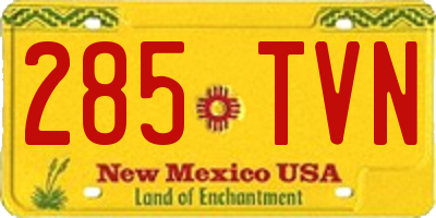 NM license plate 285TVN