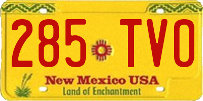 NM license plate 285TVO
