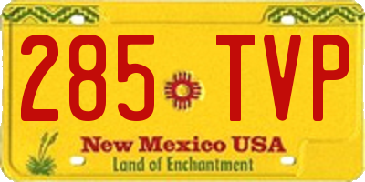 NM license plate 285TVP