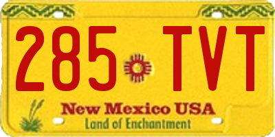 NM license plate 285TVT