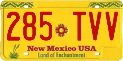 NM license plate 285TVV