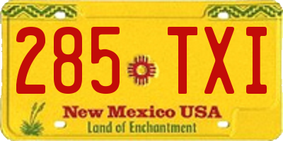 NM license plate 285TXI