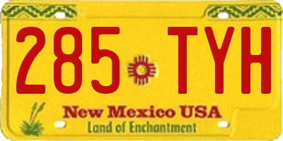 NM license plate 285TYH