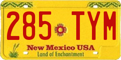 NM license plate 285TYM