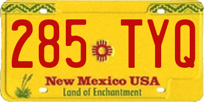 NM license plate 285TYQ