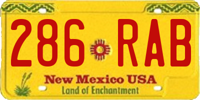 NM license plate 286RAB