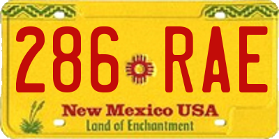 NM license plate 286RAE