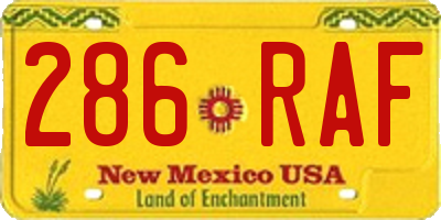 NM license plate 286RAF