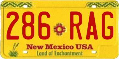 NM license plate 286RAG