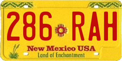 NM license plate 286RAH