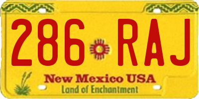 NM license plate 286RAJ