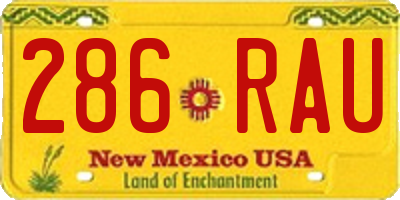 NM license plate 286RAU