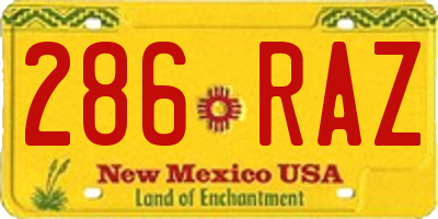 NM license plate 286RAZ