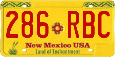 NM license plate 286RBC