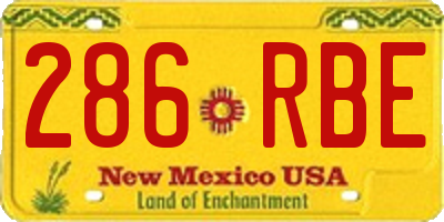 NM license plate 286RBE
