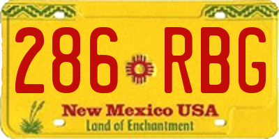 NM license plate 286RBG