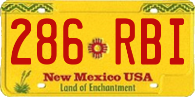 NM license plate 286RBI
