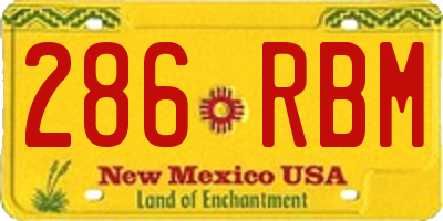 NM license plate 286RBM