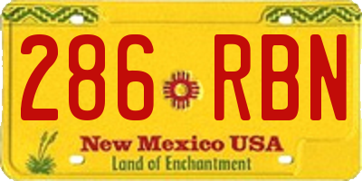 NM license plate 286RBN