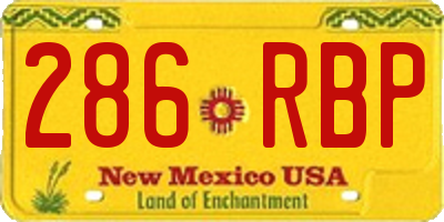 NM license plate 286RBP