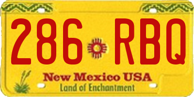 NM license plate 286RBQ