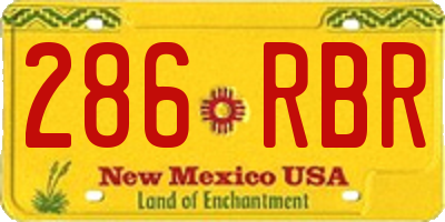 NM license plate 286RBR