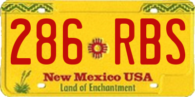 NM license plate 286RBS