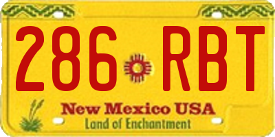 NM license plate 286RBT