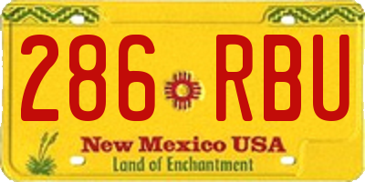 NM license plate 286RBU